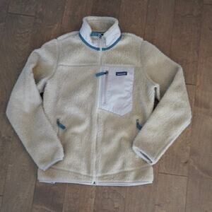 Patagonia Classic Retro X Fleece Full Zip Jacket Cream Womens Size Large